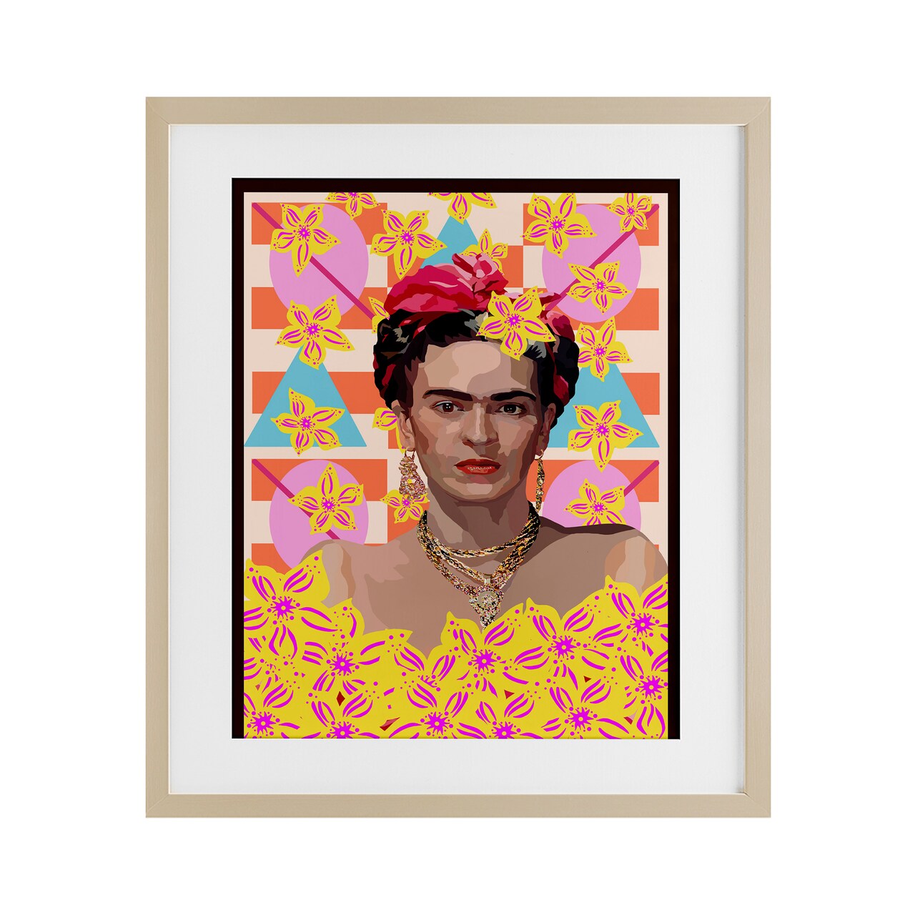 Stupell Industries Frida's Floral Journey Framed Print Under Glass, design by Lynnda Rakos